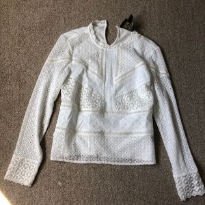 Textured designed white banana republic blouse